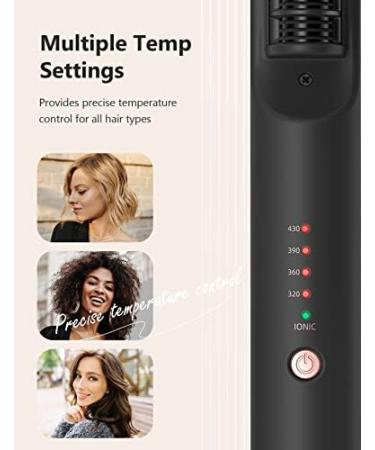 ANGENIL Travel Hair Straightener Brush Nano Ceramic Titanium 4 Heat Settings Dual Voltage for Black Hair & Beards Frizz-Free Finish Auto Shut-off - Buy Online on GoSupps.com
