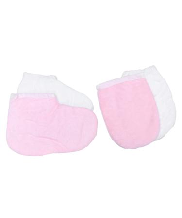 Ipetboom 4 Pairs Wax Bath Mittens Hand Treatment Paraffin Wax Bath Mitts Paraffin Wax Mitts and Booties Paraffin Wax Warmer for Hands and Feet Beautiful Feet Insulation M As Shown
