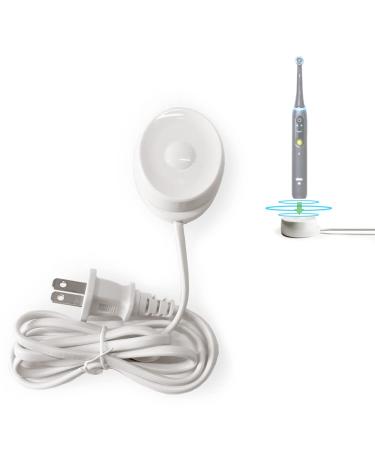 Replacement Charger Base for Braun Oral B iO7 iO8 iO9 Electric Toothbrush  Magnetic Travel Charging Base Compatible with Oral-B iO Series 7 8 9 Series Replacement Model 3768 Power Adapter Cord (White)