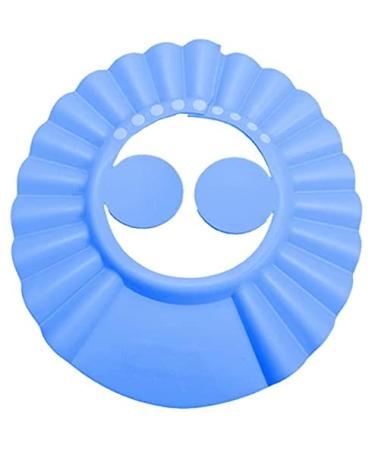 Kangwell Shower Cap Bathing Cap | with Earshield Soft Adjustable Visor Hat Safe Shampoo Shower Bathing Protection Bath Cap for Elderly, Pregnant and the Disable Patient (BLUE)