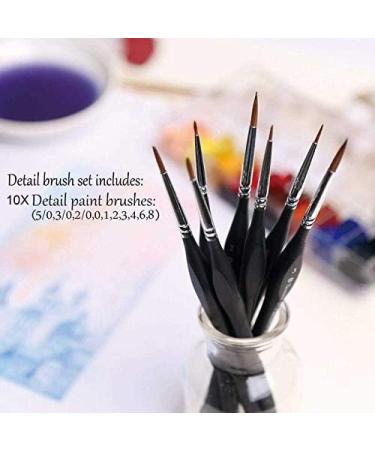 Miniature Detail Paint Brushes Set - 10pcs for Art Painting & Fine Detailing | Acrylic, Watercolor, Oil Models, Warhammer 40k - Buy Online on GoSupps.com