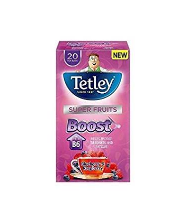 Tetley Tetley Super Boost Fruit Tea Blueberry and Raspberry 20 Per Pack - Pack of 4