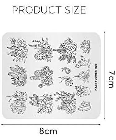 Alexnailart Nail Art Stamping Plate Template Image Plate Nail Art Tools Cactus Snail Flower DIY Stencil Tools (FL029) - Buy Online on GoSupps.com