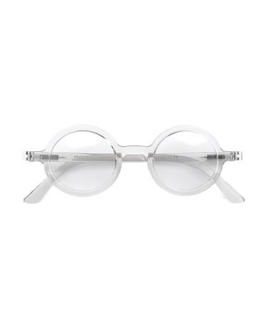 LONDON MOLE Eyewear | Moley Reading Glasses | Round Glasses | Cool Readers | Stylish Reading Glasses | Men's Women's Unisex | Spring Hinges Transparent 2.5 x