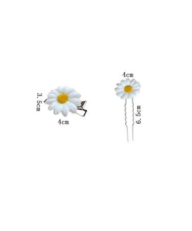 20 Pieces Daisy Hair Clips | Wedding Flower Hair Accessories | Bridal & Girl Hair Accessories (White) - Buy Online on GoSupps.com