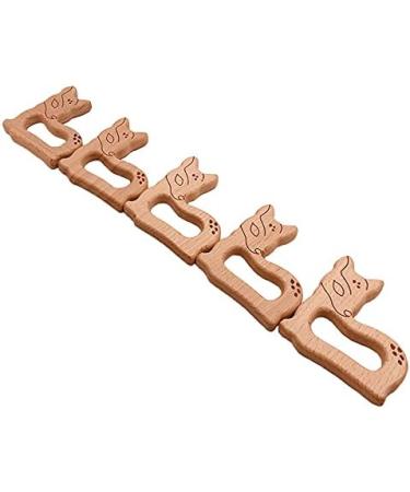 Wendysun 2pcs Cartoon Deer Wood Teether - Natural Baby Teething Toy - Buy Online on GoSupps.com