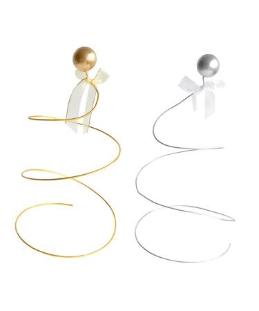 Alipis 2 Sets Baking Decoration Birthday Cupcake Toppers Flower Wedding Cupcake Topper Floral Decor Party Cake Decor Decor Ornament Aluminum Wire Cake Topper Top Hat Birthday Cake