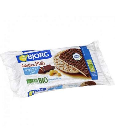BJORG - Organic Milk Chocolate Corn Cake Gluten Free 100G - Pack of 4 - free delivery