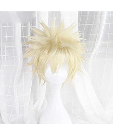 Wig for Anime Baku No Hero - Bakugou Katsuki Heat Resistant Blonde Cosplay Wig + Cap - Buy Online on GoSupps.com