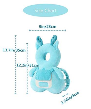 Head Safety Protector Pad for Baby Toddler Walker Infant Talking Head Protection Backpack Cushion (Light Blue Elephant) - Buy Online on GoSupps.com