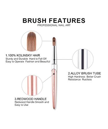 Kads 100% Kolinsky Sable Acrylic Brush | Round Head Ruffled Nail Art Brush (8#) - Perfect for Manicure & Acrylic Application - Buy Online on GoSupps.com