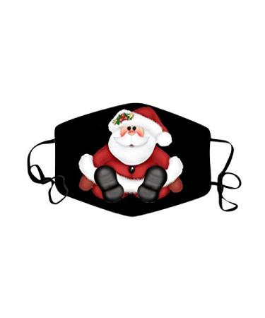 1 Pieces Adults Protect_Cover_Mask Washable Reusable Christmas Print With Filter Pocket Adjustable Earloops (N)