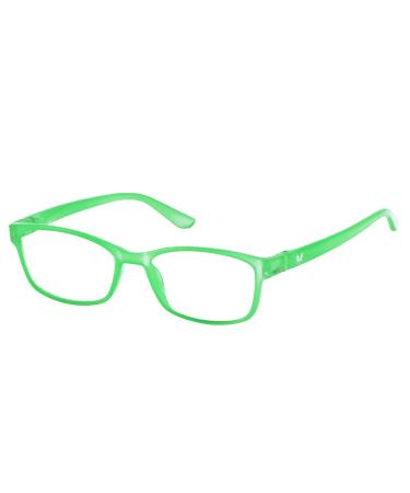 BUNNY EYEZ Readers RUTHIE Reading Glasses with a Tiltable & Flippable Frame Chic & Modern Design Aqua Green Crystal 1.5 x