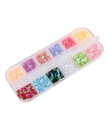 12 Colors Mixed Colorful Ultra-shine Ultra-thin Nail Patch Round Nail Sequins