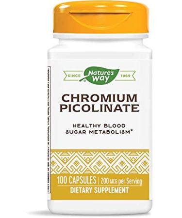 Nature's Way Chromium Picolinate, 200mcg, 100 Capsules (Pack of 4) (Packaging May Vary)