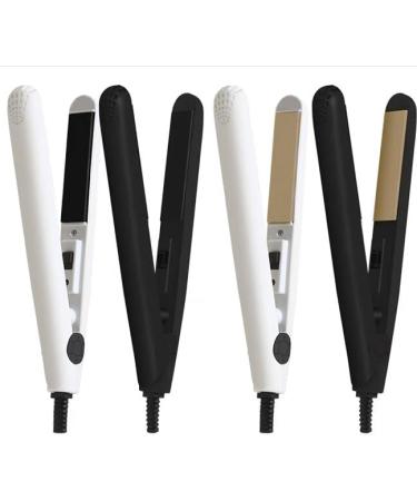 Mini Curling Iron & Hair Straightener | 2 in 1 Tourmaline Ceramic Tools for Salon & Home Styling - Black - Buy Online on GoSupps.com