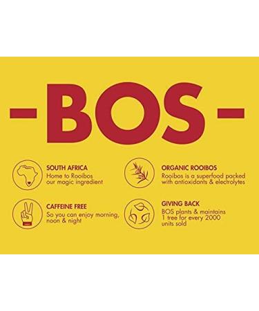 BOS Organic Rooibos Red Tea 40 Tea Bags | USDA Organic & Caffeine-Free | Rainforest Alliance Certified | Herbal Tagless Teabags | Collectible Tin - Buy Online on GoSupps.com