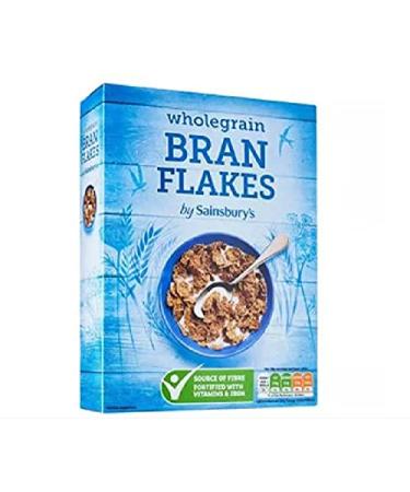 Sainsbury's Whole Bran Flakes 750g - whole wheat flakes enriched with oat flour and bran and fortified with vitamins and iron.