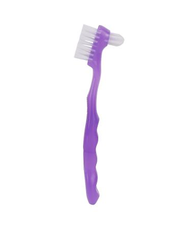 Denture Toothbrush False Toothbrush Soft Hair Safe Double Sided for Home Travel (Purple)