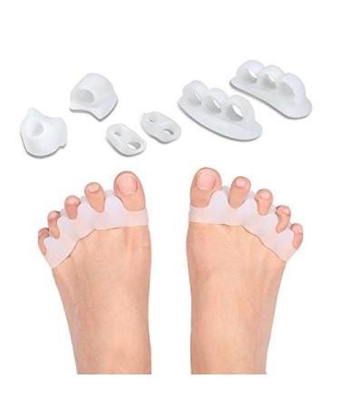 Toe Separator Gel Toe Straightener Corrector Foot Splint Stretcher Spacer Spreader Bunion Corrector for Hammar Overlapping Toe Hallux Valgus Tailors Claw Crooked Toes Yogis Dancers Runners