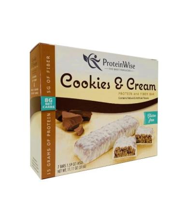 ProteinWise - Divine Cookies & Cream High Protein Fiber Bars - 7/Box