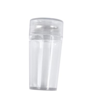 minkissy 4 Fully Transparent Handle with Lid Silicone Seal Nail Art Template Nail Polish Stamper Nail Beauty Tool Nails Kits Jelly Stamper for Nail Art Mold Kit Child Major Supplies Plastic