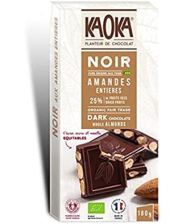 Kaoka - Dark Chocolate and Whole Almonds Bar 180G - Unit - Buy Online on GoSupps.com