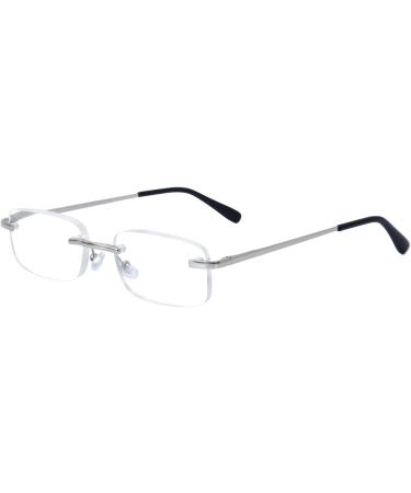 Buy 3 Pack Classic Rectangular Metal Frame Rimless Reading Glasses for Men & Women - Silver 1.5x | International Shipping Available - Buy Online on GoSupps.com