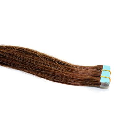 Tape In/On 100% Human Hair Remy Hair Extensions Hair Extension 2.5g / Weft (50cm - 10 Wefts - #6 Medium Brown)