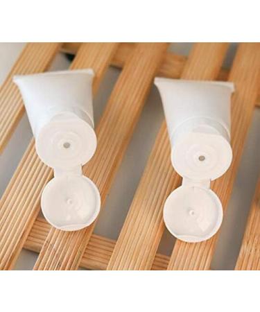 20 x 100ml Empty White Plastic Cosmetic Bottles - Ideal for Lotion Shampoo Makeup & Samples - Versatile Soft Containers with Folding Lid - Buy Online on GoSupps.com