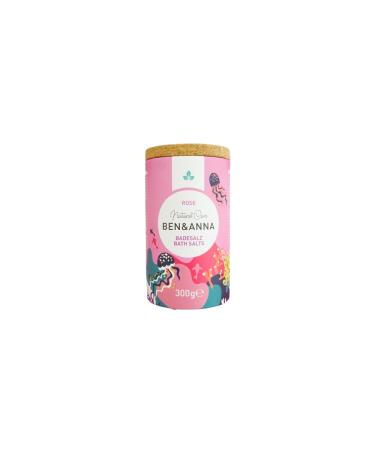 Ben&Anna Ben & Anna Premium Bath Salts - Pink - For muscle relaxation baths with sea salt - Perfect bath additive - Moisturizing and cleansing for the skin with a soothing effect (300 g (1