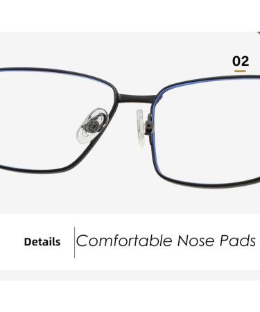 Buy Titanium Reading Glasses for Men - Blue Light Blocking Rectangular Eyeglasses 2.0x Gold | Lightweight & Stylish - Buy Online on GoSupps.com