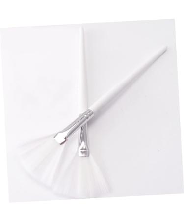 VINTORKY DIY Makeup White Makeup Fan Makeup Fan up for Facial Brush Fan Shape Brushes Brush with Wood Handle Make up Care - Buy Online on GoSupps.com
