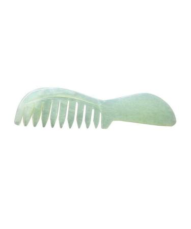 Haozhao Massagekamm made of natural jadestein jade-shab comb massage head calming nerve-jade massage comb spa health care tool (color: green)