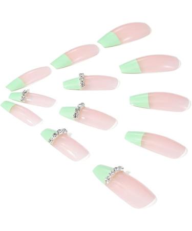 Coffin False Nails Press on Nails French Long Fake Nails Ballerina Acrylic Stick on Nails 24pcs for Women and Girls (Color : Pink Size : F) - Buy Online on GoSupps.com