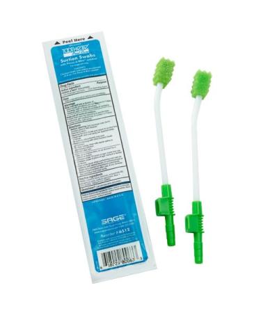 Toothette Oral Care Single Use Suction Swab System with Perox-A-Mint Solution - Each (1 System/Package)