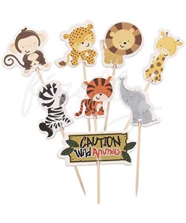 FIREFLY Safari Jungle 24 Cupcake Toppers - Baby Shower & First Birthday Decorations - Buy Online on GoSupps.com