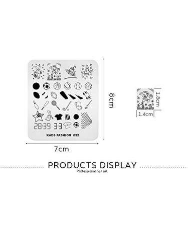 Fashion Sports Nail Stamping Plate - Football Soccer Baseball & Hockey Nail Art Template - Multi-Pattern Design for Unique Nail Designs - Buy Online on GoSupps.com
