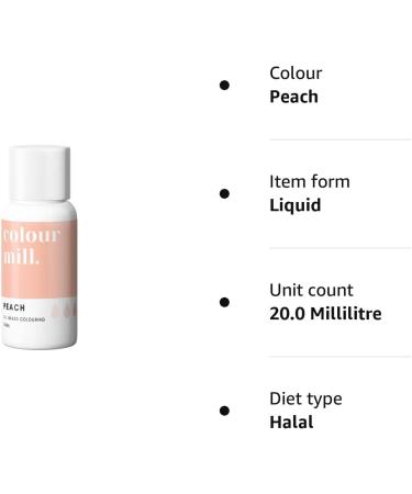 Colour Mill Edible Food Paint - 20ml Peach Liquid Dye for Baking Icing & Fondant - Buy Online on GoSupps.com