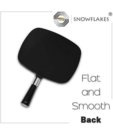 Snowflakes Hand Mirror Large and Comfy Handheld Mirror with Handle for Salon .(Black) - Buy Online on GoSupps.com