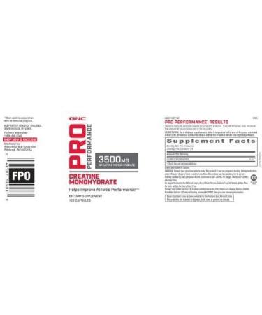 GNC Pro Performance Creatine Monohydrate 3500mg - Boost Athletic Performance | 120 Capsules - Buy Online on GoSupps.com