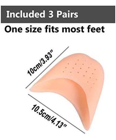 3 Pairs Ballet Silicone Toe Caps - Full Toe Protection for Ballet Pointe Shoes & High Heels | Breathable Nude Toe Sleeves for Forefoot Cushioning - Buy Online on GoSupps.com