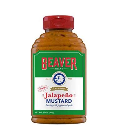 Beaver Jalapeno Mustard, 13 Ounce Squeeze Bottle 13 Ounce (Pack of 1)