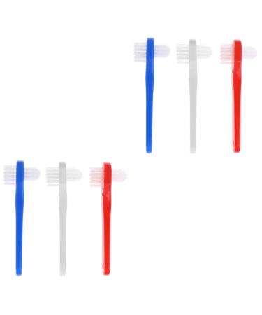 Healvian 6 STK toothbrush prosthesis cleaning brush cleaning brushes for the household cleaning tool for false teeth portable prosthesis brush dentures care bursts plastic