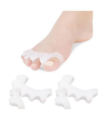 4 Pack Toe Separators (Upgrade Spacers Thickened Edges Less Prone To Breakage) HLFLYG Straightener for Foot Pain Relief with Overlapping/Bunions/Hammer Toes Hallux Valgus Size-A
