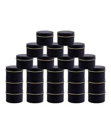 24 Pieces Candle Tin, 4 oz Holiday Candles, Candle Containers, Travel Tins, Candle Jars for Candle Making (Black)