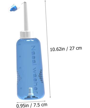 Lurrose 500ml Nasal Wash Bottle - Sinus Rinse System for Household - Plastic Nasal Washer for Adults and Kids - Blue 27X7.5CM - Buy Online on GoSupps.com