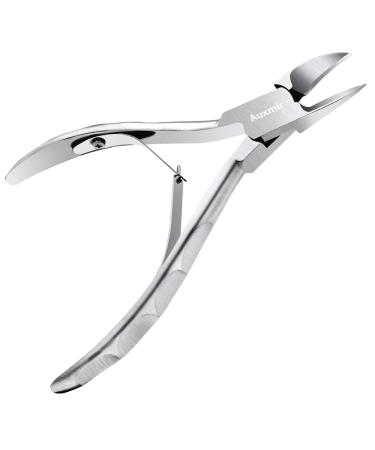 Auxmir Toenail Clippers Nail Clippers Stainless Steel Nail Cutters 5" Sharp Curved Nippers for Thick Nails/Toenails Ingrown Toenails Safety Cover Included