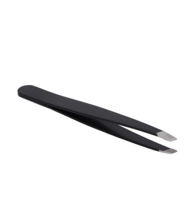 Stainless Steel Eyebrow Tweezers Portable Black for Removing Ingrown Hair on Face of Eyebrows