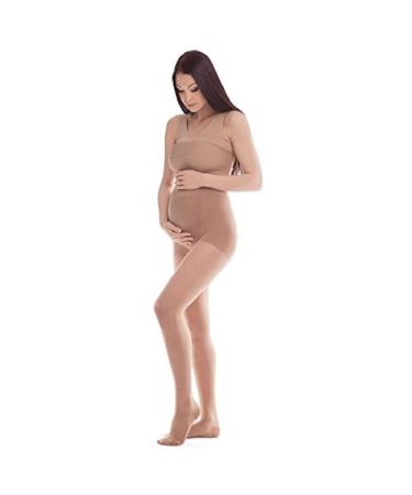 Compression Medical Stockings for Pregnant Women 1 Class Compression Force 16-18 mmHg Better Blood Circulation Prevent Varicose Veins and Spider Veins Graduated Compression Beige X-Small X-Small /35-36 Beige